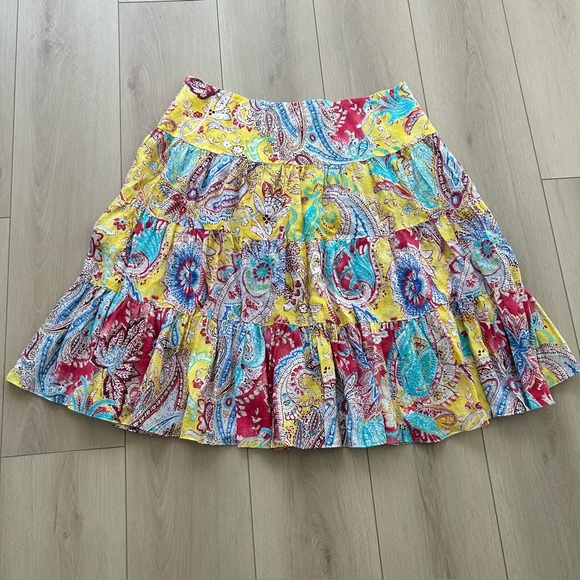 Lauren Ralph Lauren Women's Linen Skirt Geometric Hippie Colorful 3X Plus Size - Picture 1 of 6